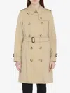 Burberry Honey Beige Trench Kensington Coat In Yellow
