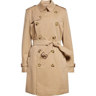 Burberry Kensington Mid Length Heritage Trench Coat In Honey