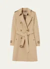 BURBERRY KENSINGTON ORGANIC BELTED DOUBLE-BREASTED TRENCH COAT