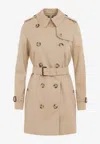 Burberry Honey Beige Trench Kensington Coat In Beige
