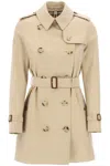 Burberry Belted Double-breasted Trench Coat With Epaulettes And Storm Flap In Beige