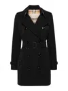 Burberry Cotton Trench Coat In Black