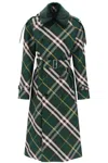 BURBERRY KENSINGTON TRENCH COAT WITH CHECK PATTERN