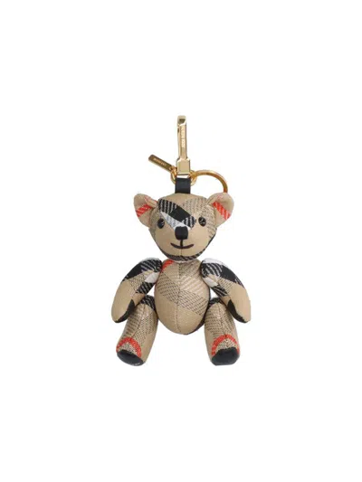 Burberry Thomas Teddy Bear Keyring Charm In Beige