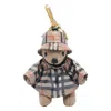Burberry Thomas Bear Check-pattern Keyring In Gold