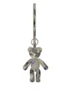 Burberry Plush Striped Keyring Key Cases In Gray