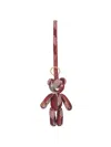 Burberry "thomas" Teddy Bear Keyring Charm In Red