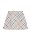 Burberry Check-pattern Wool Skirt In Pale Stone Ip Check