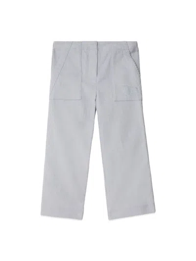 Burberry Orla Brand-embroidery Cotton Trousers 4-14 Years In Blue