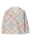 Burberry Girls Pale Stone Ip Check Kids Ashmore Long-sleeve Checked Wool And Cashmere-blend Cardigan In Multicolor