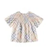 Burberry Kg5 Cali Checked Cotton Top In Beige