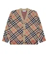 Burberry Check Wool Cardigan In Sandipcheck