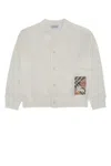 Burberry Check-label Wool Cardigan In Ivory