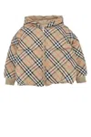 Burberry Check-pattern Puffer Jacket In Brown