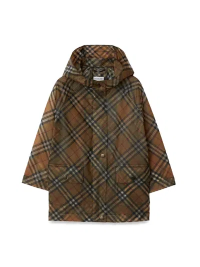 Burberry Kids Rain Coat Emilia In Multi