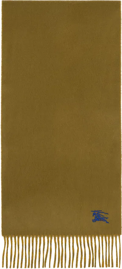 BURBERRY KHAKI CASHMERE SCARF