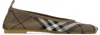 Burberry Knit Baby Nylon Blend Ballerinas With Knitted Traditional Check In Brush Ip Check