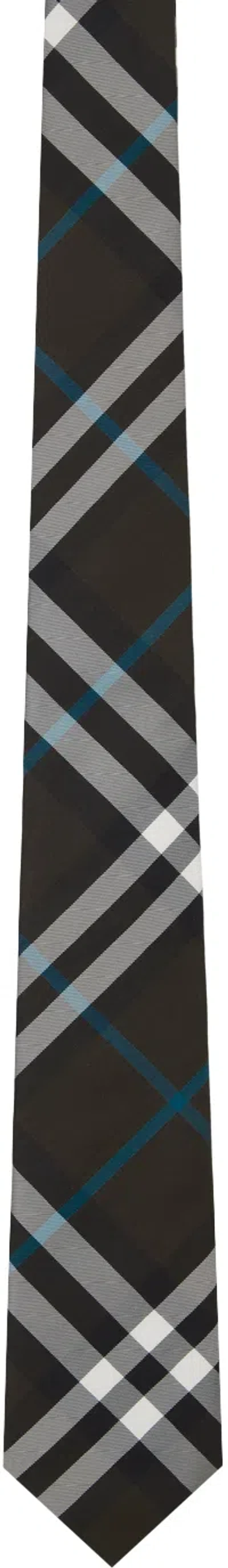 Burberry Khaki Check Silk Tie In Snug Ip Check