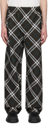 Burberry Nylon Trouser With Check Print In Snug Ip Check