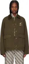 Burberry Khaki Cotton Field Jacket In Juniper