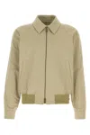 Burberry Cotton Jacket With Collar And Pockets In Skylark