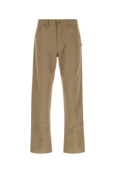 Burberry Khaki Cotton Pant In Brown