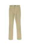 Burberry Cotton Trousers With Pockets And Loops In Skychalk