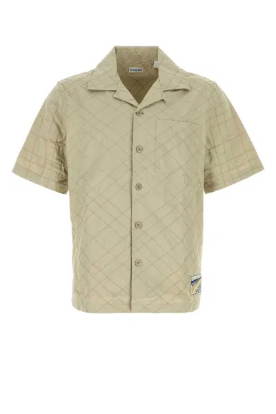 Burberry Khaki Cotton Shirt In Neutral