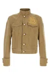 Burberry Denim Jacket With Embroidered Patch And Epaulettes