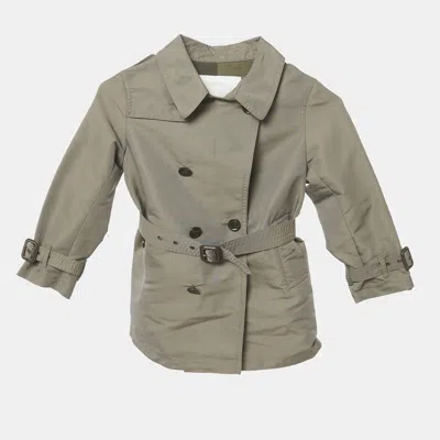 Pre-owned Burberry Khaki Gabardine Double Breasted Jacket 5yrs In Brown