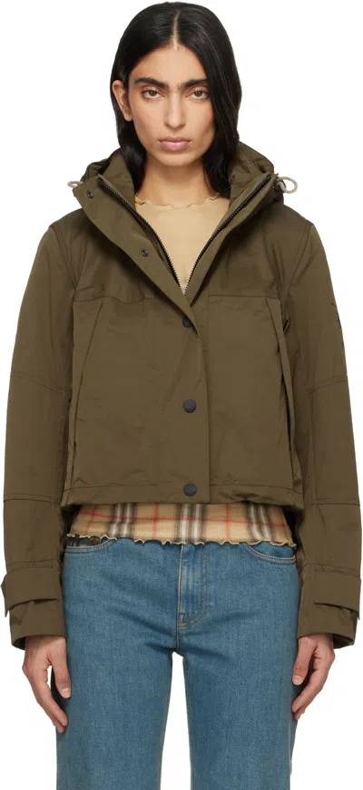 Burberry Khaki Nylon Jacket In Green