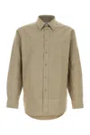 Burberry Poplin Shirt With Long Sleeves And Curved Hem In Drizzle