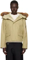 Burberry Khaki Short Faux-fur Trim Jacket In B7311 Hunter