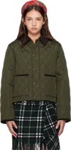 Burberry Cropped Quilted Field Jacket In Green