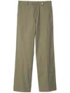 Burberry Straight-leg Cotton Trousers In Green