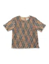 Burberry Beige Top For Girl With Vintage Check In Sand Ip Check