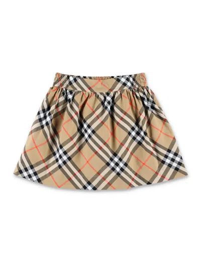 Burberry Kid - Check Skirt In Sand Ip Check
