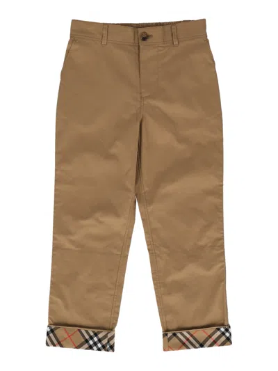 Burberry Kid Boy Casl Trsrs In Brown