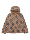 Burberry Boy's Rufus Check-print Reversible Jacket In Beige