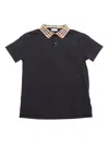 Burberry Kid Boy Polo Shirts In Black