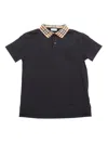 Burberry Kid Boy Polo Shirts In Black