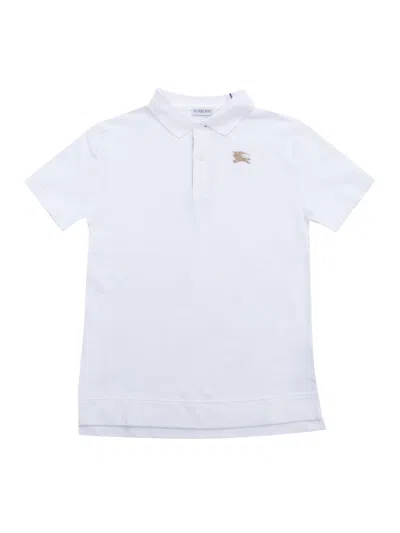 Burberry Kid Boy Polo Shirts In White