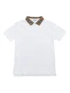 Burberry Kids' Boys White Check Polo Shirt