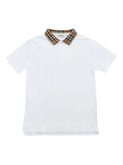 Burberry Kid Boy Polo Shirts In White