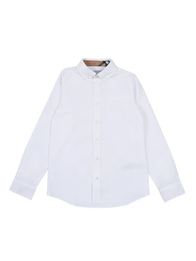 Burberry Kid Boy Shirts In White