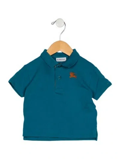 Pre-owned Burberry Babies' Kid Boy's Short Sleeve Shirt In Blue