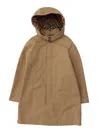 Burberry Hooded Check-lined Trench Coat In Beige