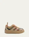 Burberry Check Cotton Sneakers In Brown