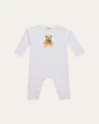 Burberry Babies' Kid's Casey Mini Bear Coveralls In Blue