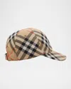 Burberry Kid's Check Baseball Cap In Sand Ip Check